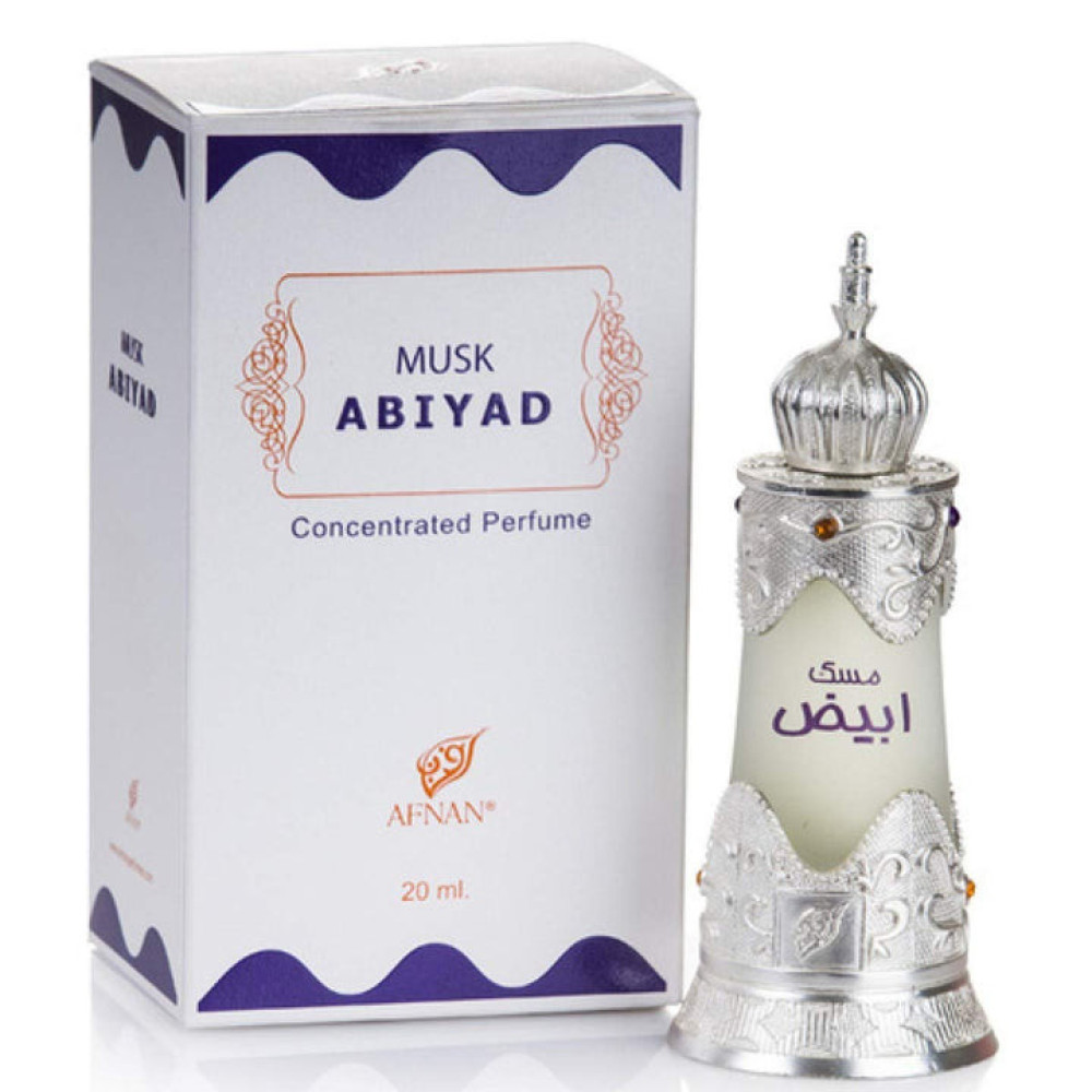 Afnan Musk Abiyad Attar Concentrated Perfume Oil For Unisex, 20ml